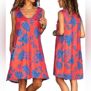 Orange and blue cute dress. Size 4XL